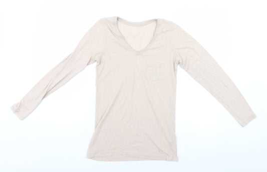 Womens UK Size 10 Atmosphere Beige Basic T-Shirt
