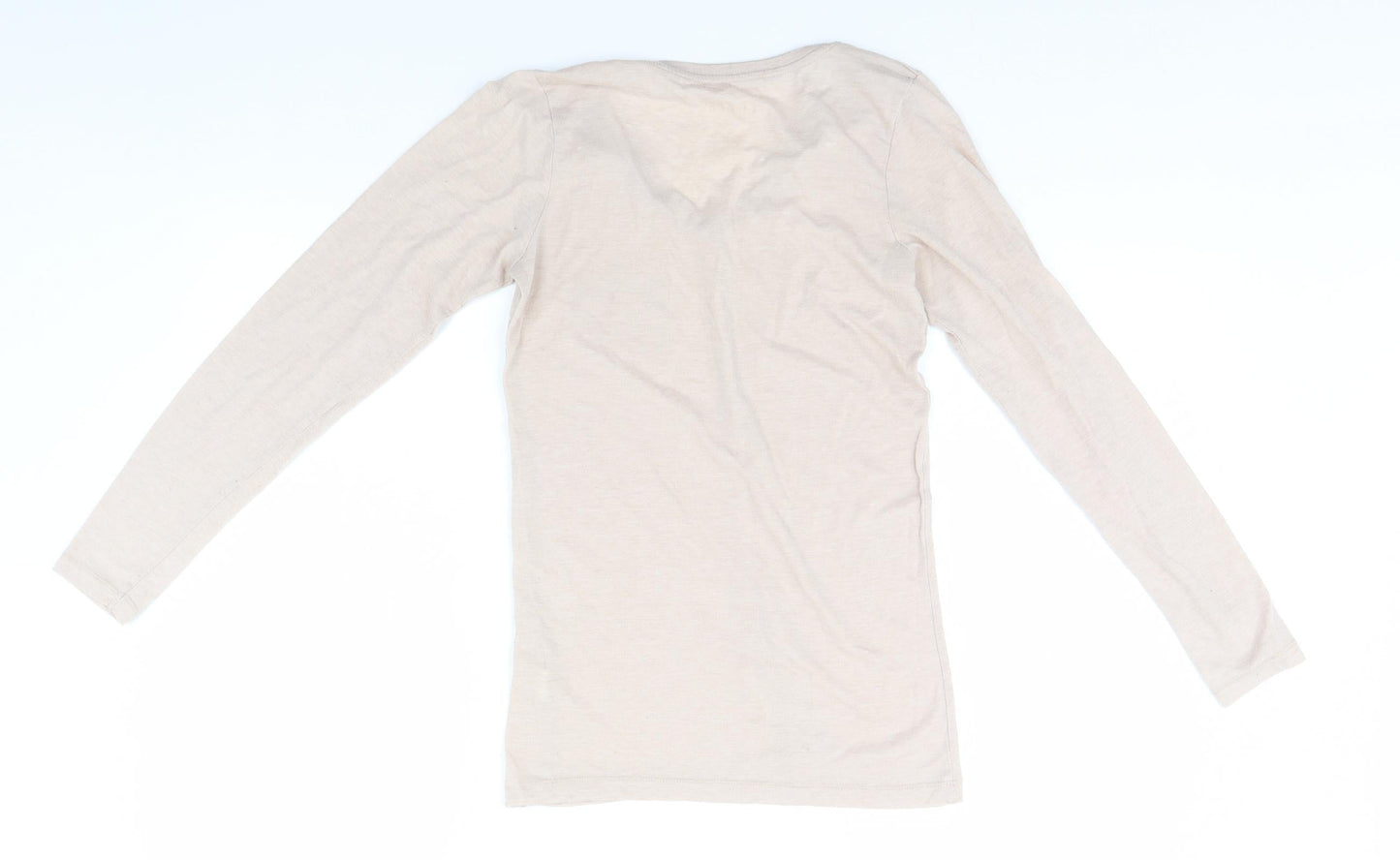 Womens UK Size 10 Atmosphere Beige Basic T-Shirt
