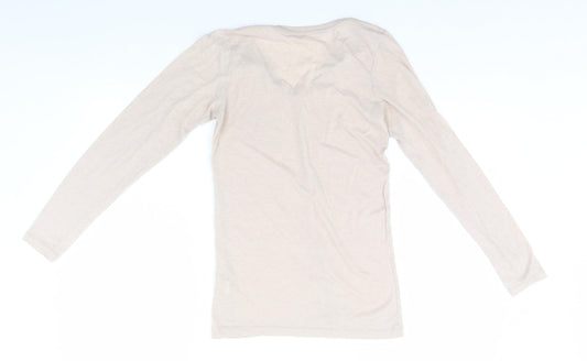 Womens UK Size 10 Atmosphere Beige Basic T-Shirt