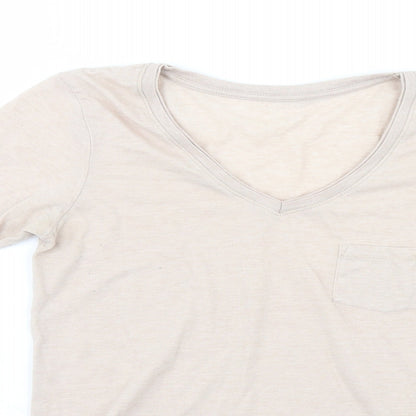 Womens UK Size 10 Atmosphere Beige Basic T-Shirt
