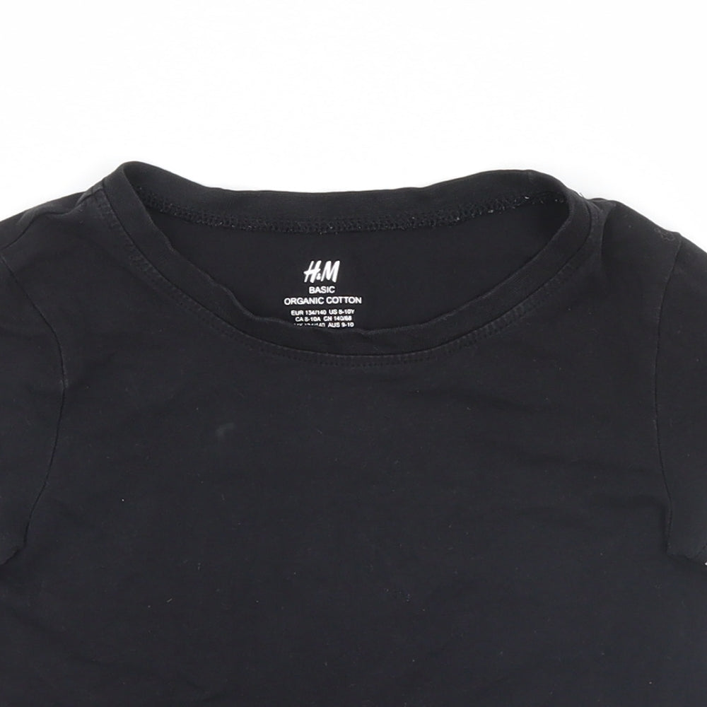 H&M Boys Black   Basic T-Shirt Size 9-10 Years