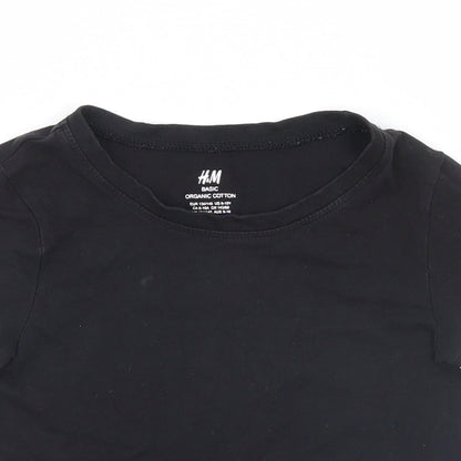 H&M Boys Black   Basic T-Shirt Size 9-10 Years