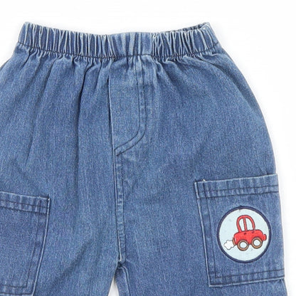 Baby C Boys Blue   Cargo Jeans Size 6-9 Months  - Car