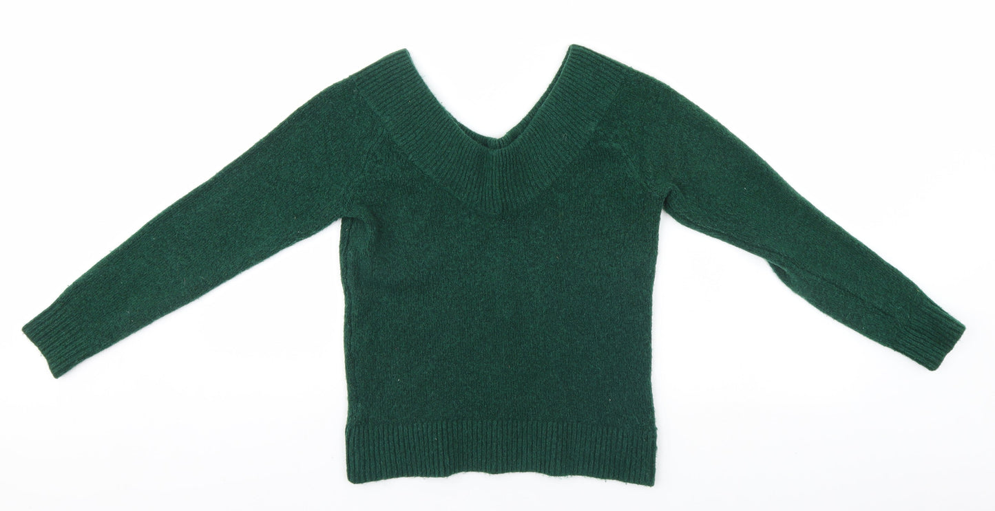Womens UK Size XS H&M Green Pullover Jumper