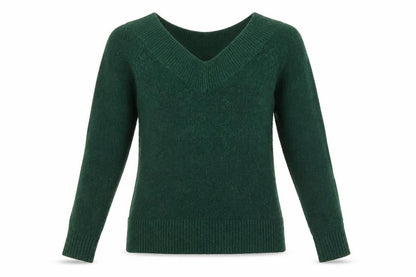 Front view of H&M women’s green jumper, size XS