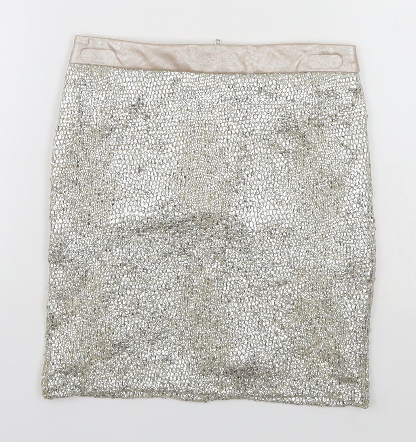 Miss Selfridge Womens Silver   Straight & Pencil Skirt Size 4