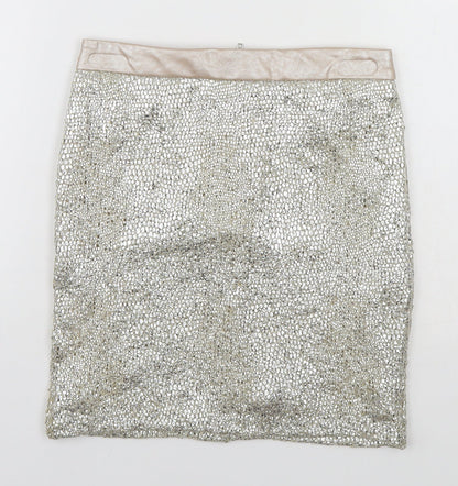 Miss Selfridge Womens Silver   Straight & Pencil Skirt Size 4
