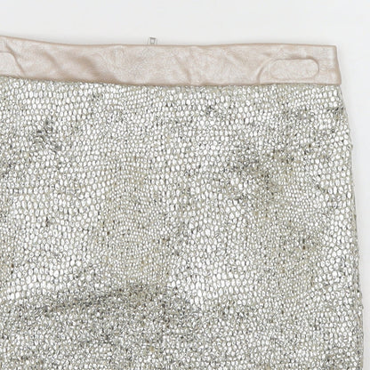 Miss Selfridge Womens Silver   Straight & Pencil Skirt Size 4