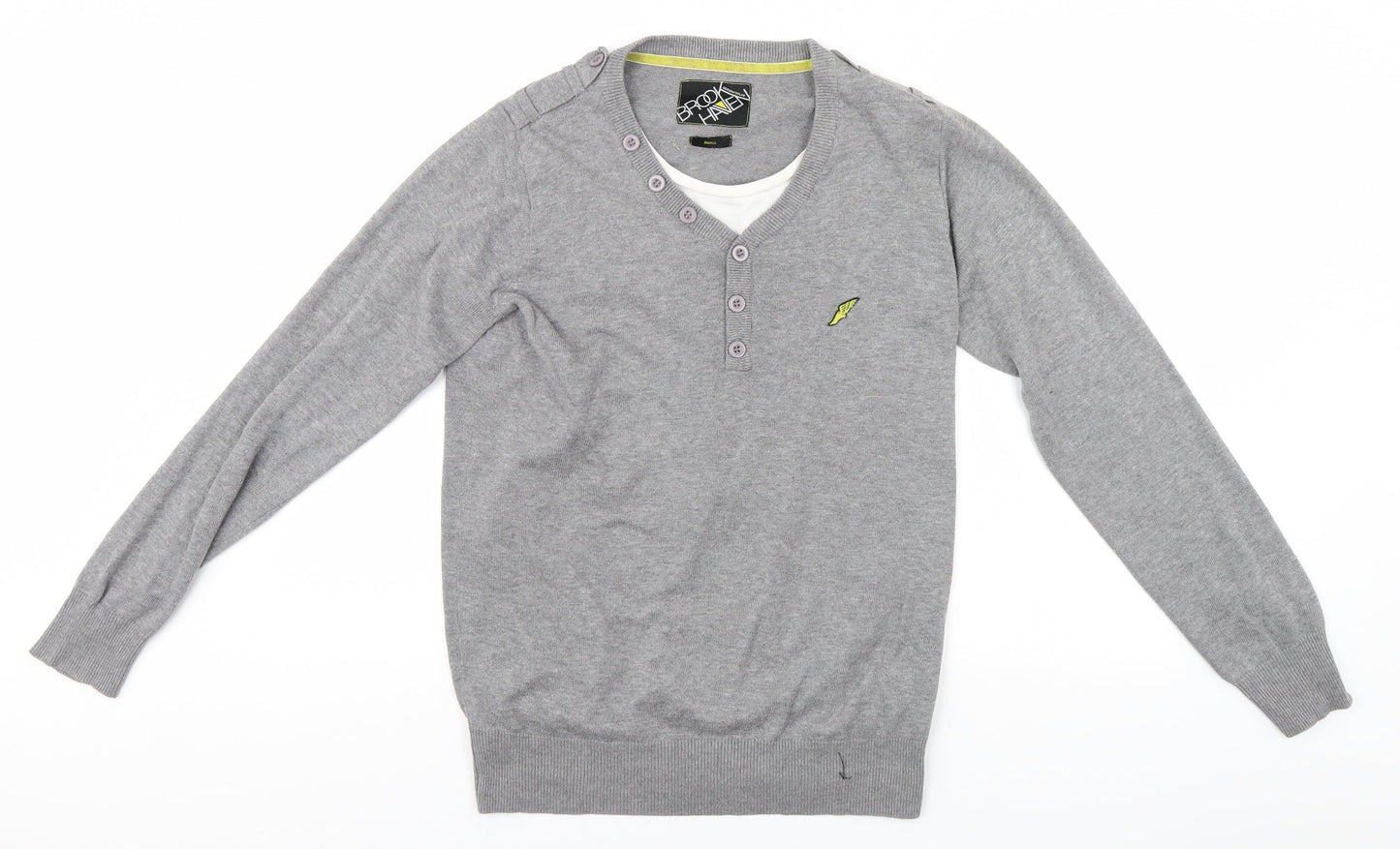 Brookhaven Mens Grey   Pullover Jumper Size S