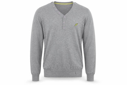 Front view of Brookhaven men’s grey jumper, size S