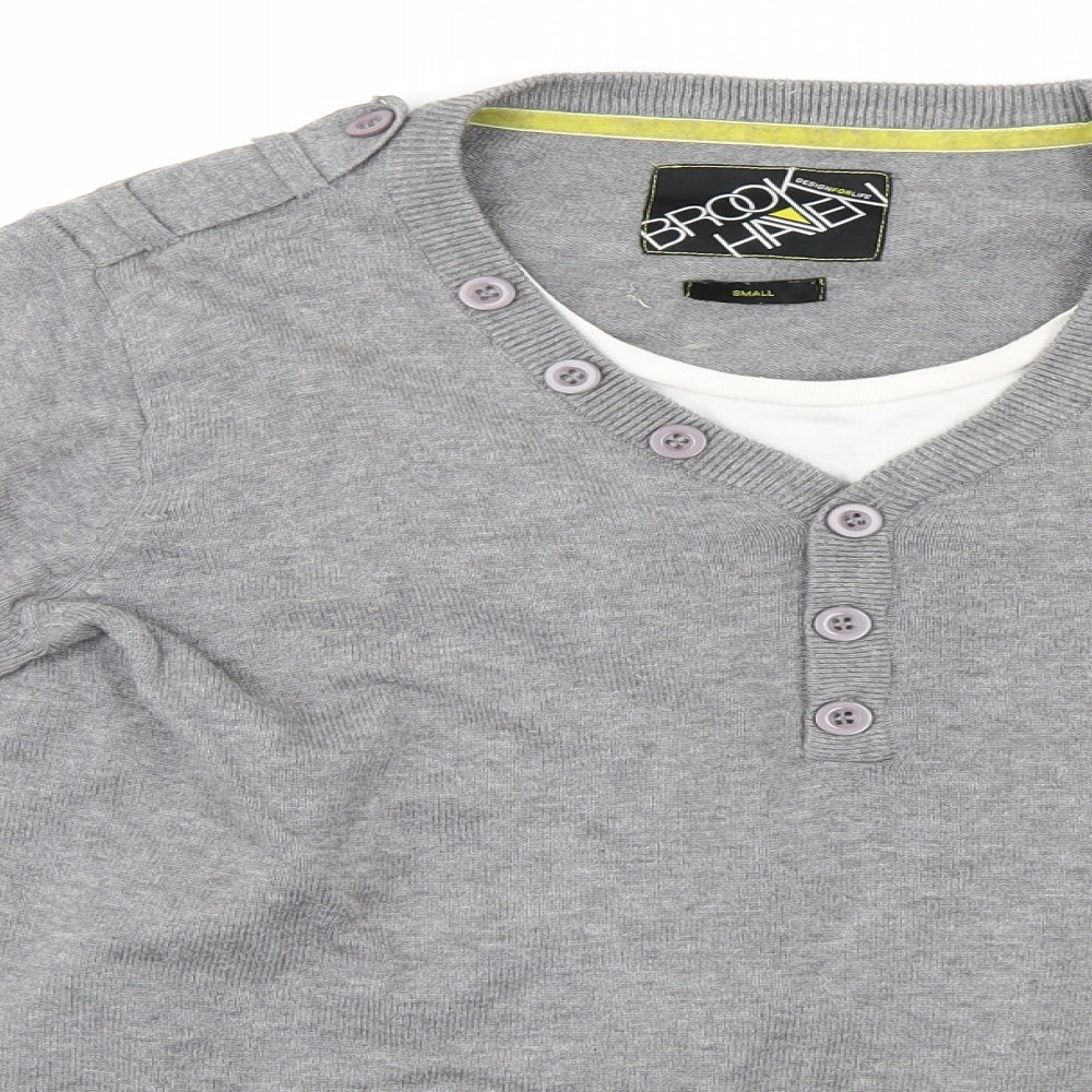 Brookhaven Mens Grey   Pullover Jumper Size S