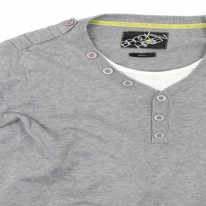 Brookhaven Mens Grey   Pullover Jumper Size S