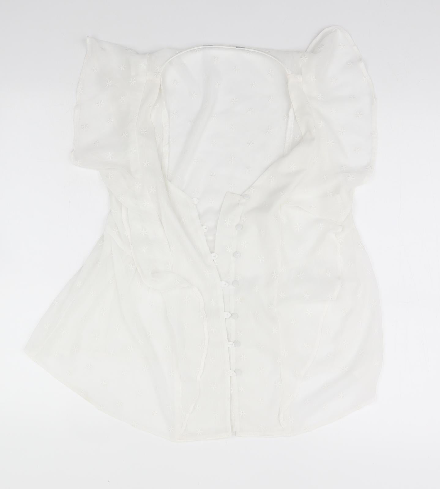 Womens UK Size  Preworn White Basic Blouse