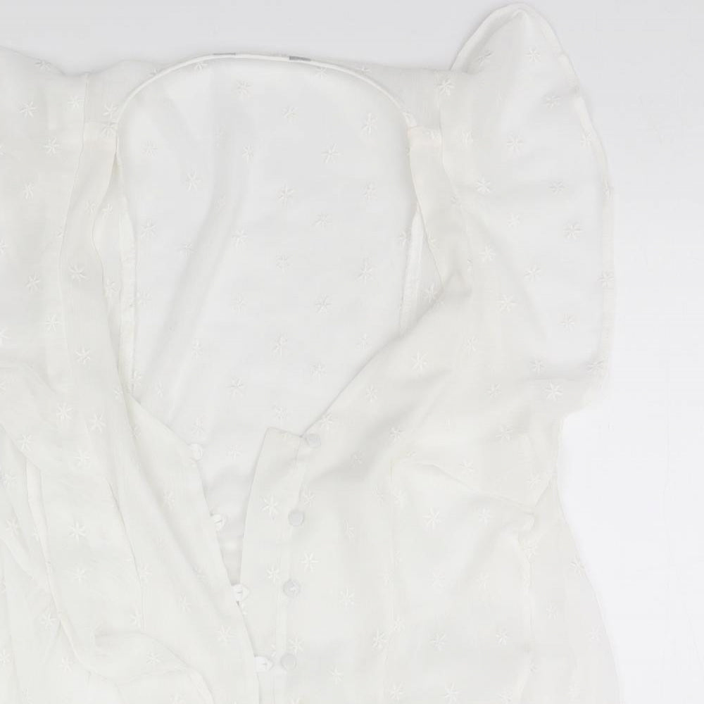 Womens UK Size  Preworn White Basic Blouse