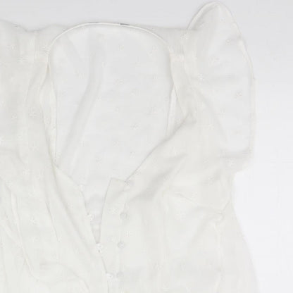 Womens UK Size  Preworn White Basic Blouse