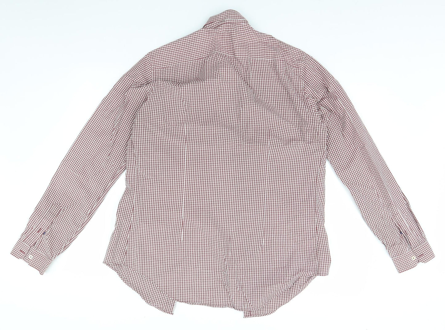 Zara Mens White Check   Button-Up Size L