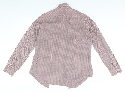 Zara Mens White Check   Button-Up Size L