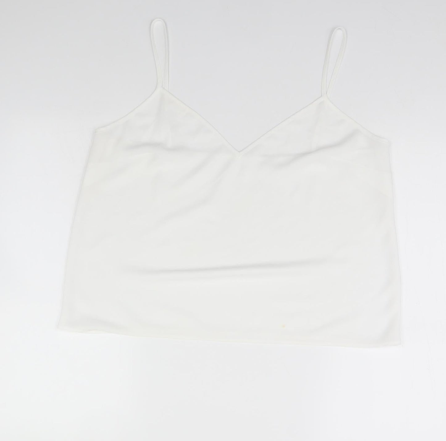 Womens UK Size  Preworn White Basic Tank