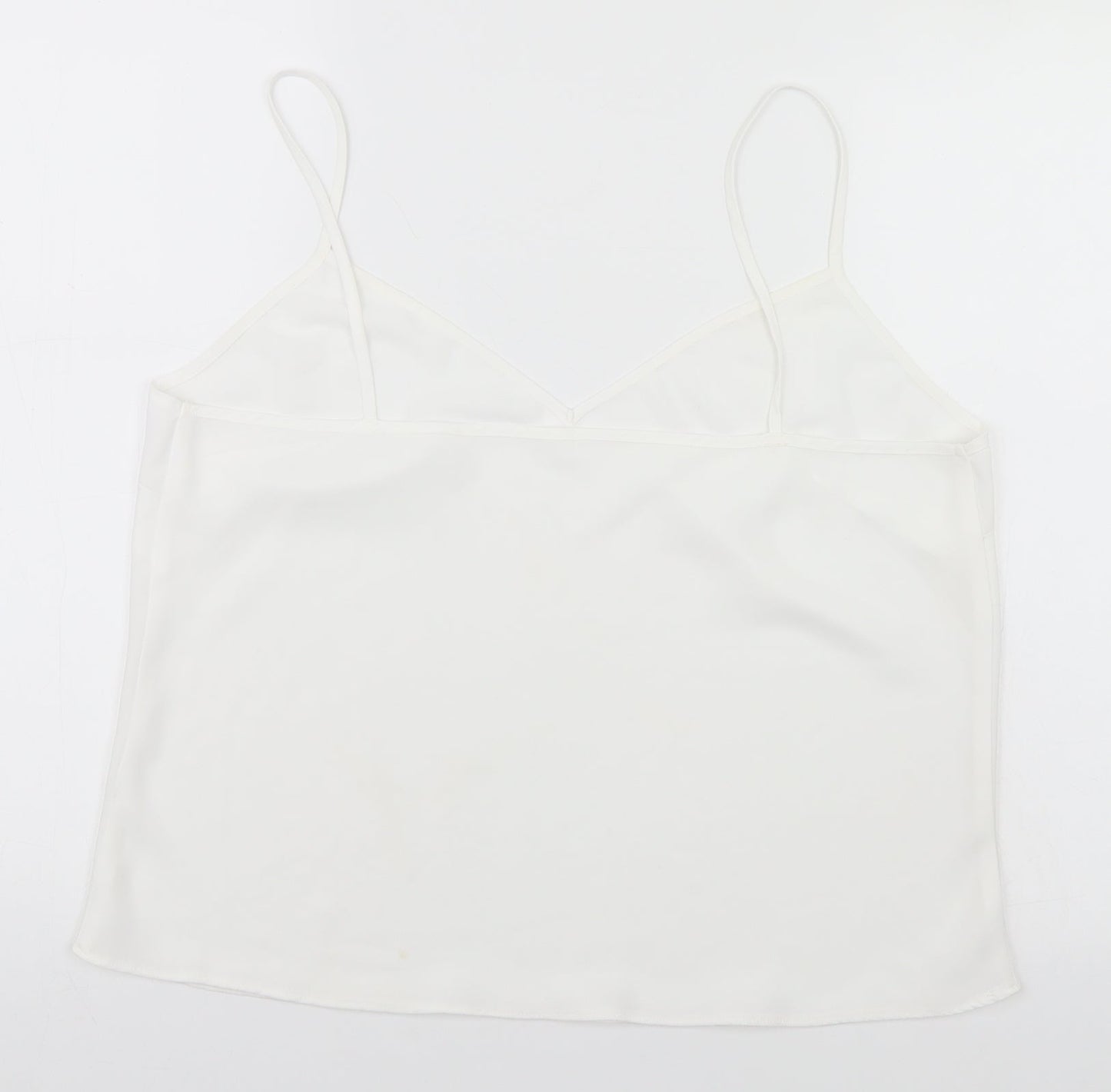 Womens UK Size  Preworn White Basic Tank
