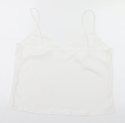 Womens UK Size  Preworn White Basic Tank