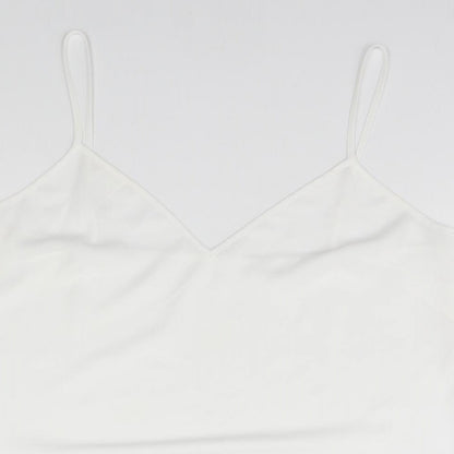Womens UK Size  Preworn White Basic Tank