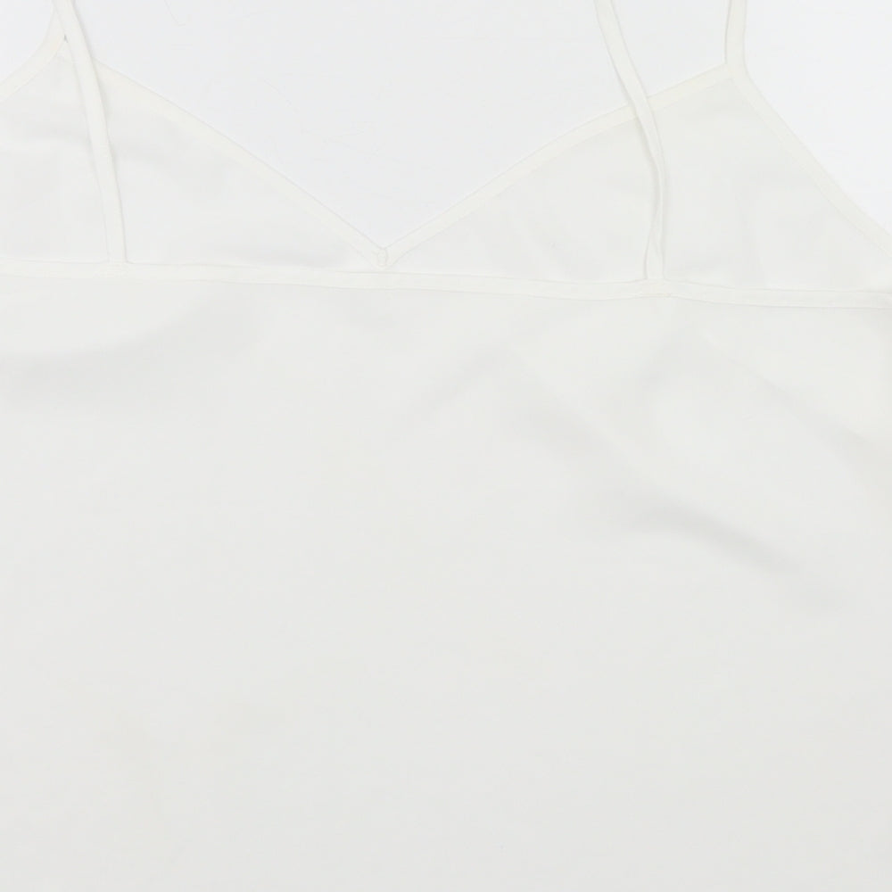 Womens UK Size  Preworn White Basic Tank