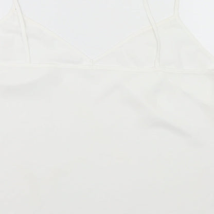 Womens UK Size  Preworn White Basic Tank