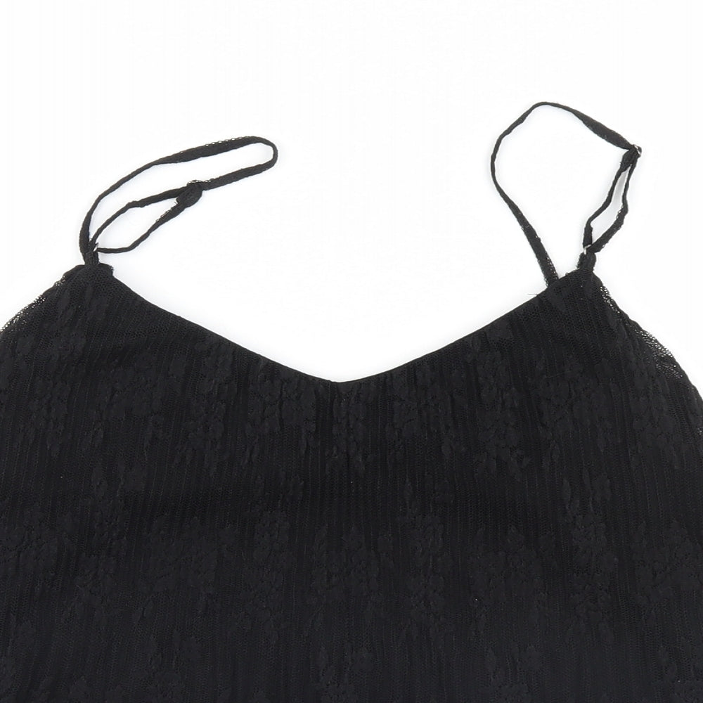 Womens UK Size  Preworn Black Basic Tank