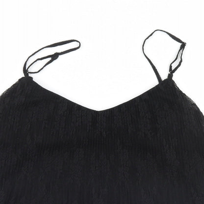 Womens UK Size  Preworn Black Basic Tank