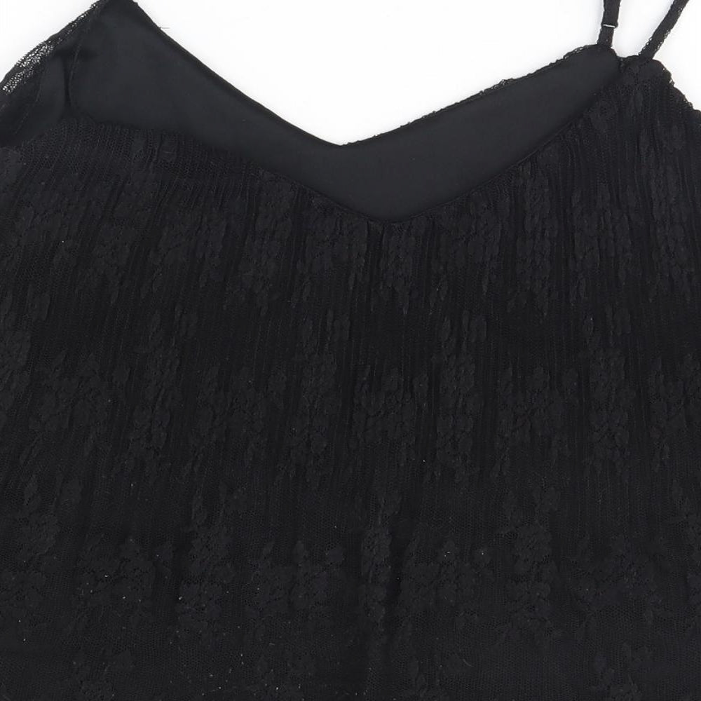 Womens UK Size  Preworn Black Basic Tank