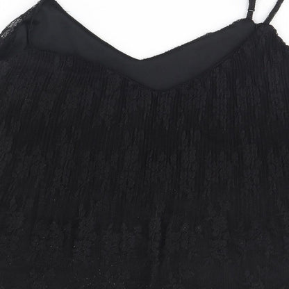 Womens UK Size  Preworn Black Basic Tank