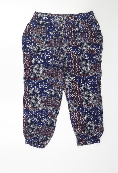 Womens UK Size M Preworn Regular Fit Harem Multicoloured Trousers