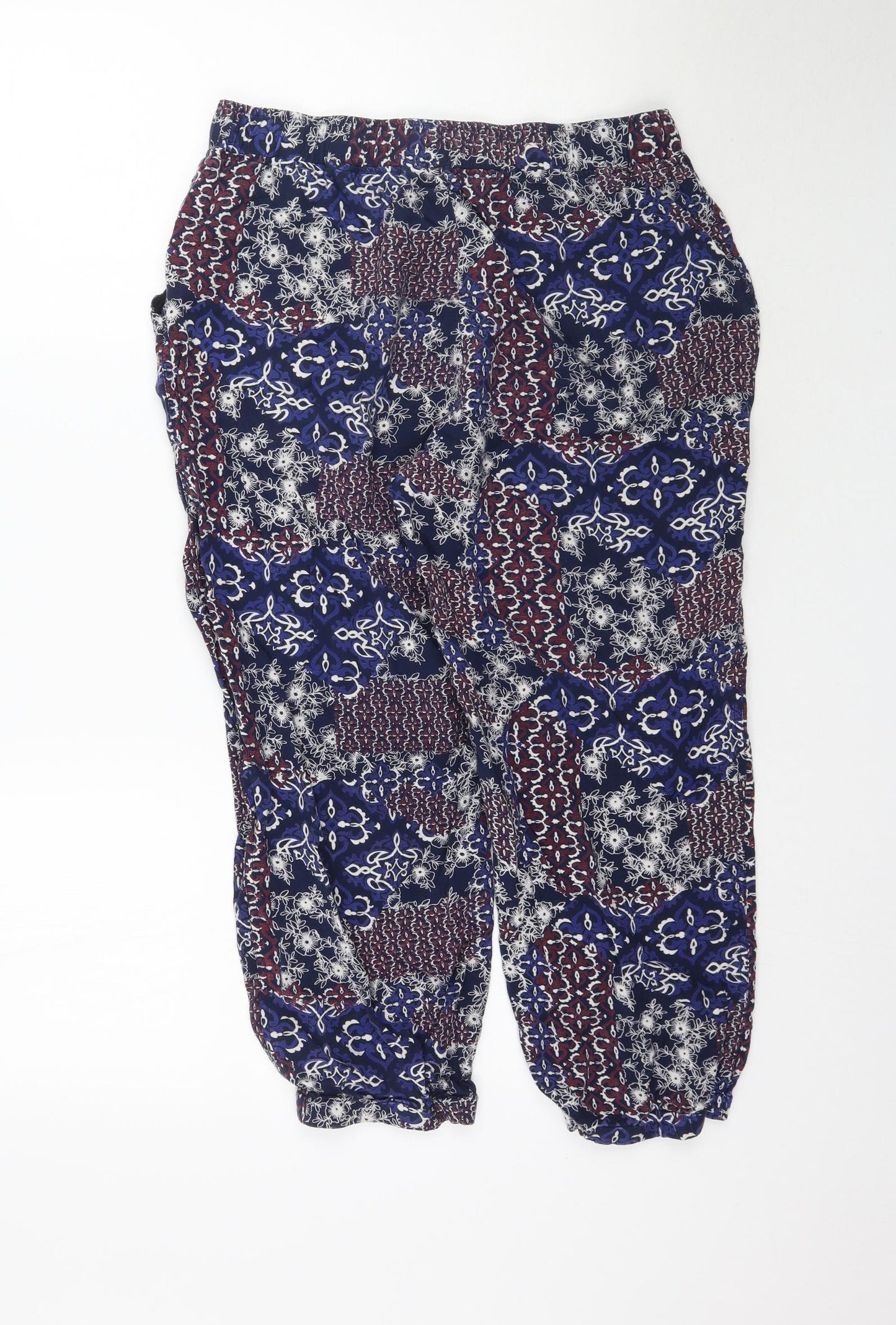 Womens UK Size M Preworn Regular Fit Harem Multicoloured Trousers