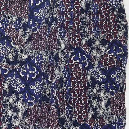 Womens UK Size M Preworn Regular Fit Harem Multicoloured Trousers