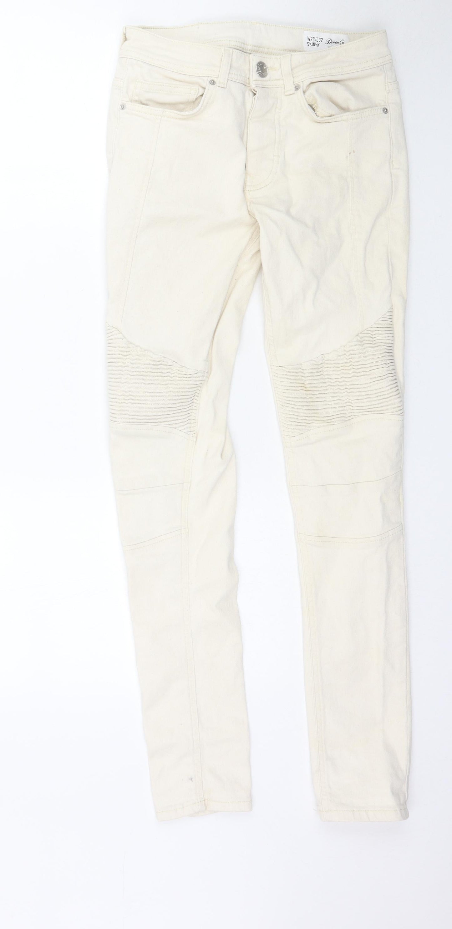 Denim Co. Womens Ivory  Denim Skinny Jeans Size 28 in L32 in