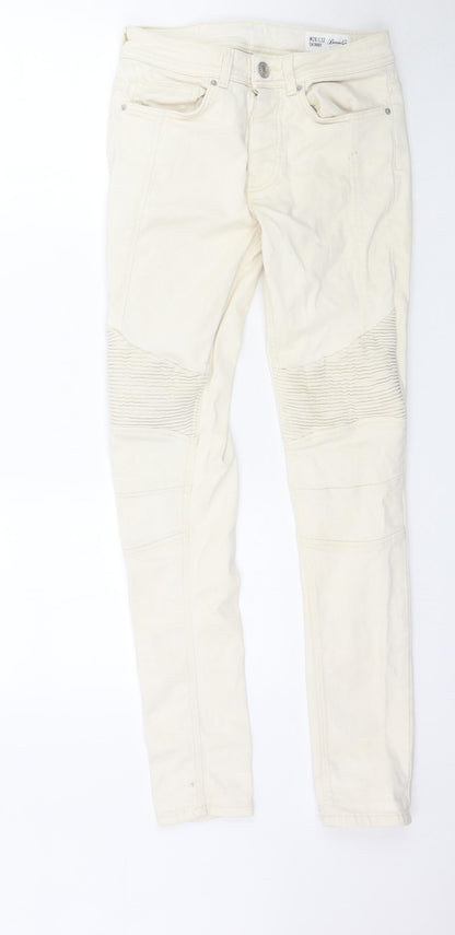 Denim Co. Womens Ivory  Denim Skinny Jeans Size 28 in L32 in
