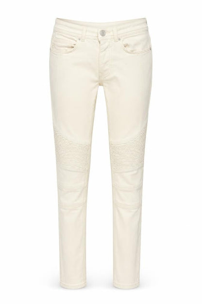 Front view of Denim Co. women’s ivory denim skinny jeans, size UK 28, in, 32-inch leg
