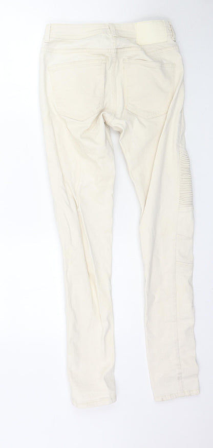 Denim Co. Womens Ivory  Denim Skinny Jeans Size 28 in L32 in