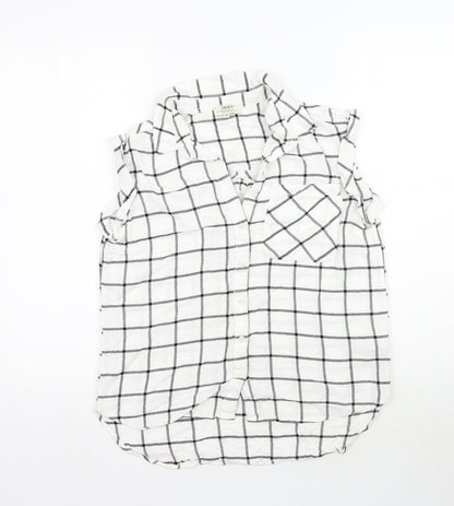 Womens UK Size 8 Matalan White Basic Button-Up
