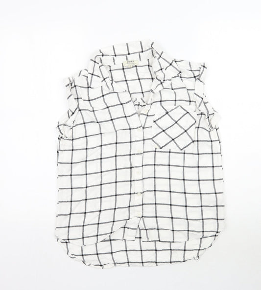 Womens UK Size 8 Matalan White Basic Button-Up