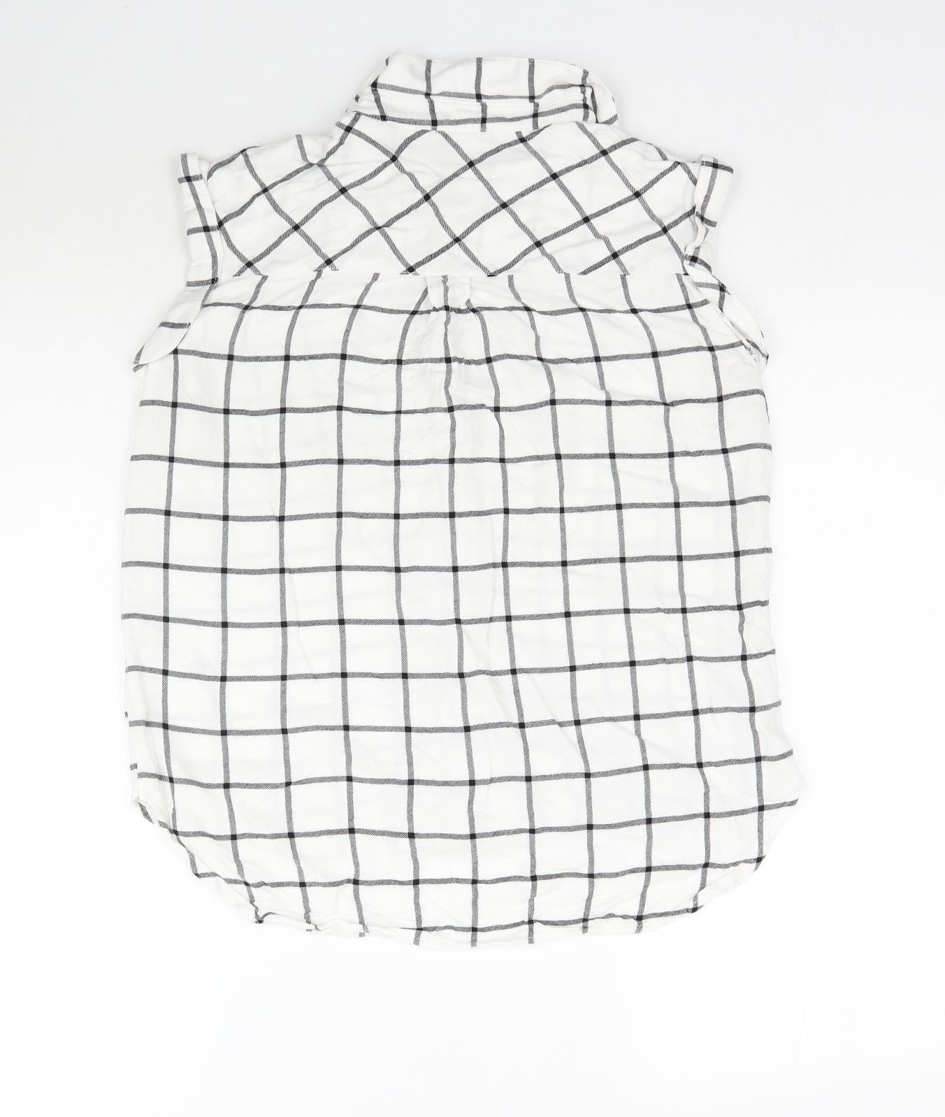 Womens UK Size 8 Matalan White Basic Button-Up