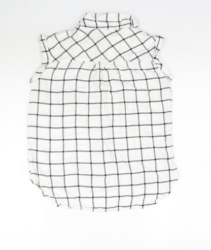 Womens UK Size 8 Matalan White Basic Button-Up