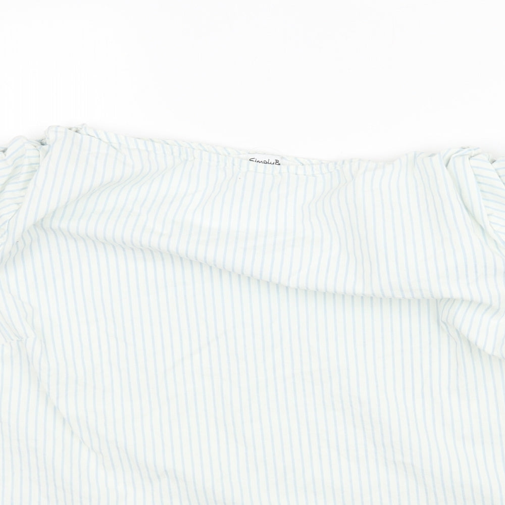 SimplyBe Womens White Striped  Basic Blouse Size 20