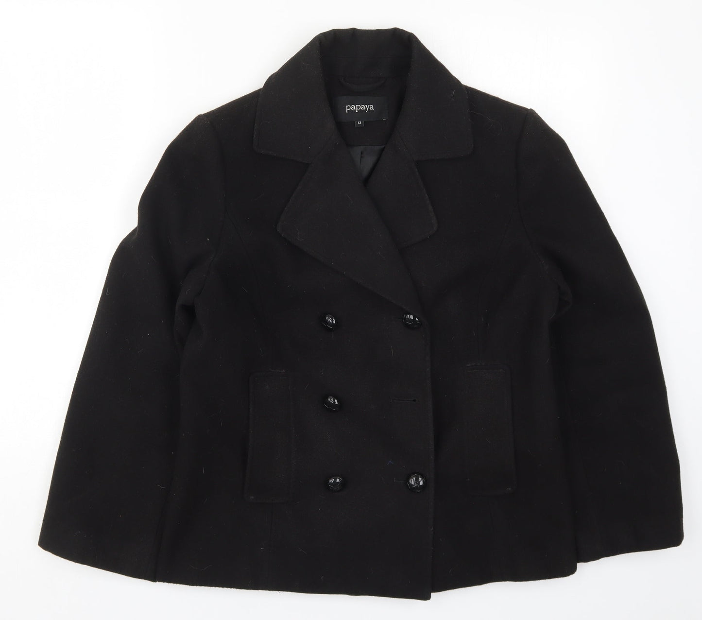 Papaya Womens Black   Pea Coat Coat Size 12