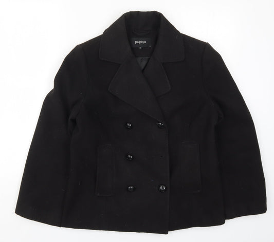 Papaya Womens Black   Pea Coat Coat Size 12