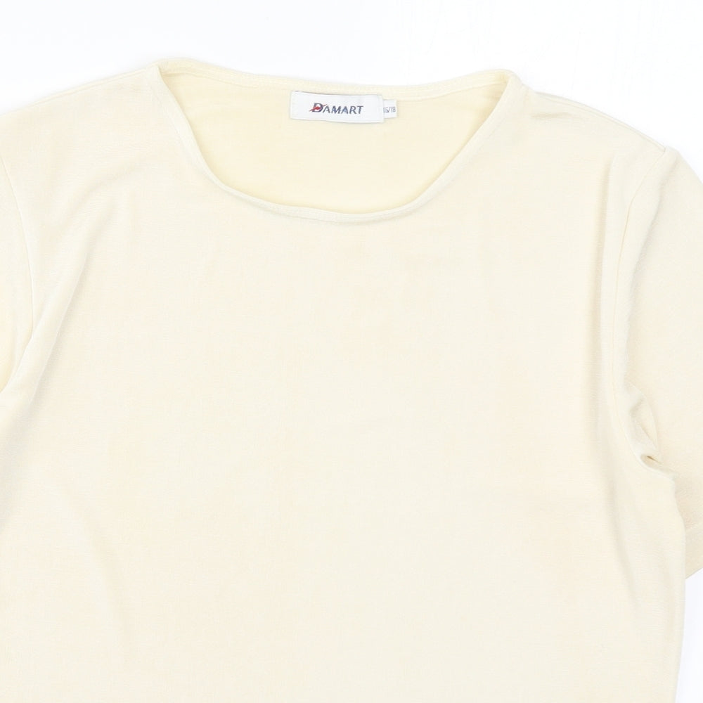 Womens UK Size 16 Damart Beige Basic T-Shirt