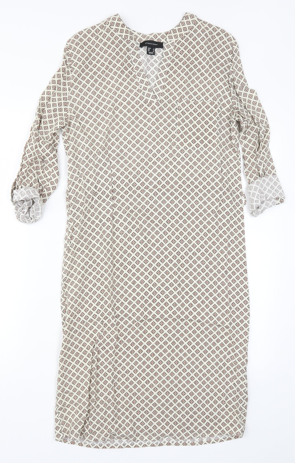 Atmosphere Womens Beige Geometric  Pencil Dress  Size 4