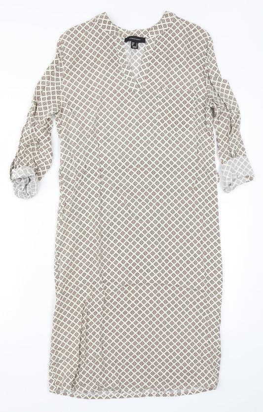 Atmosphere Womens Beige Geometric  Pencil Dress  Size 4