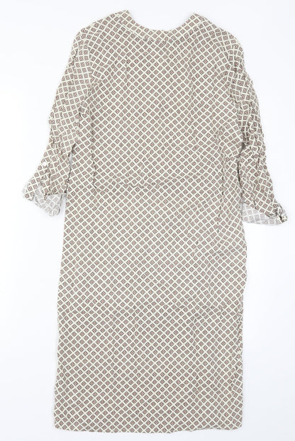 Atmosphere Womens Beige Geometric  Pencil Dress  Size 4