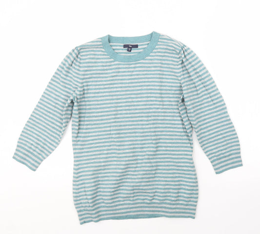 Gap Womens Blue Striped Knit Pullover Jumper Size L